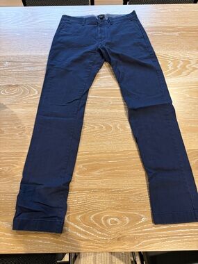 J. Crew Navy Button-Front Chinos